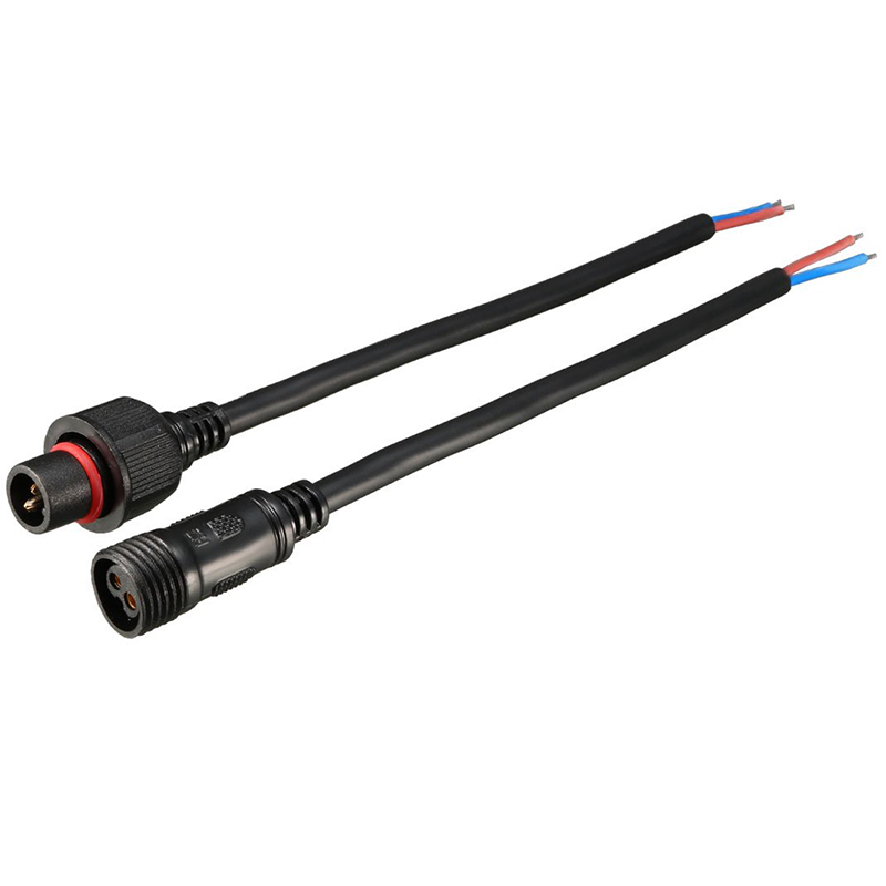 Male Female 20AWG 2 Terminal Waterproof Connector Cable Black For Single Color LED Strips Light